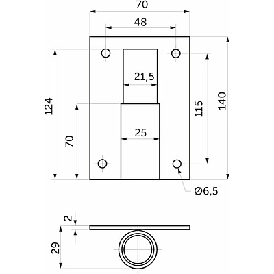 Держатель вешалки трубы d25 (537U), хром AKS - фото 2