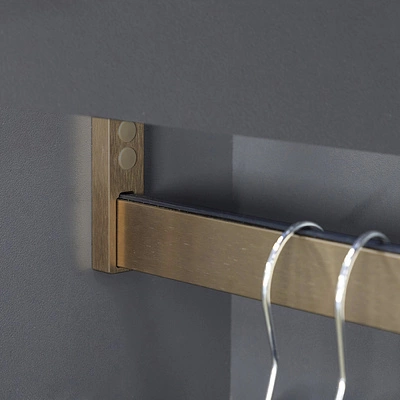 Штанга гардеробная прямоуг. FAME L-1000 с демпфером, латунь браш AKS - фото 3