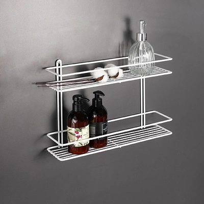 Полка подвесная прямая 2-ярусная 400*110*272, белый РФ - фото 3