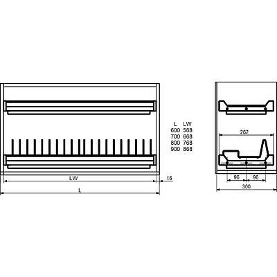 Сушка для посуды 700 INFINITY с профилем ДСП16 нерж.сталь, хром AKS - фото 2