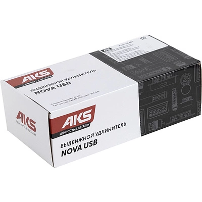 Выдвижной удлинитель Nova USB, 2 розетки, USB A + USB C, черный, AKS - фото 4