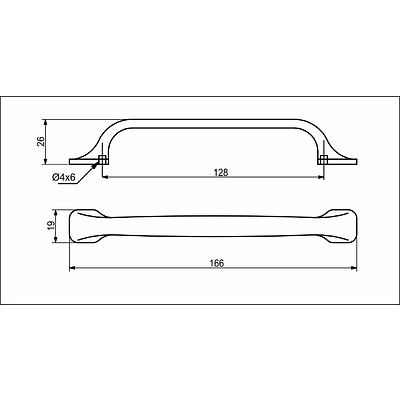 Ручка меб. скоба мет. EIVIND 128 старое золото, AKS - фото 2