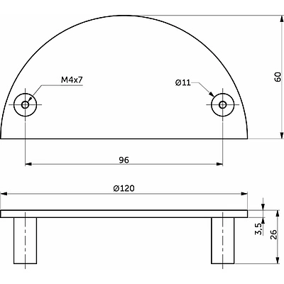 Ручка меб. скоба мет. NIGHT 96 брашированное золото, AKS - фото 2