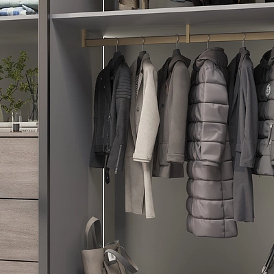 Штанга гардеробная прямоуг. FAME L-3000 с демпфером, латунь браш AKS - фото 4