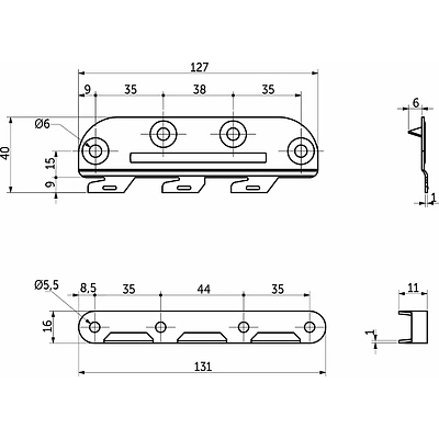Кроватная стяжка крючковая левая (планка+зацеп) (ll) (уп/ 250 компл) РБ - фото 2
