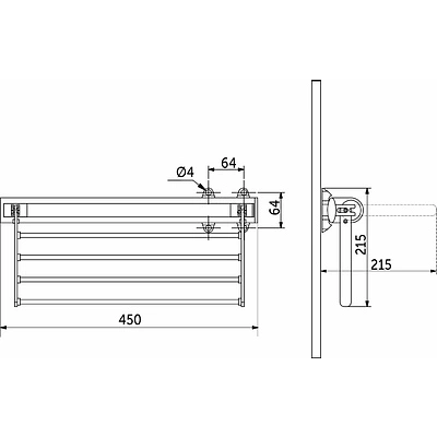 Выдвижная вешалка для брюк крепл.бок./левое, хром/черный AKS - фото 2