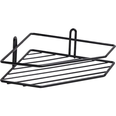 Полка подвесная угловая 1-ярусная 202*202*70, черный РФ - фото 1