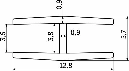 Профиль ПВХ Н-3 белый соединительный РФ (1шт=2м.п) / тип 2 - фото 2
