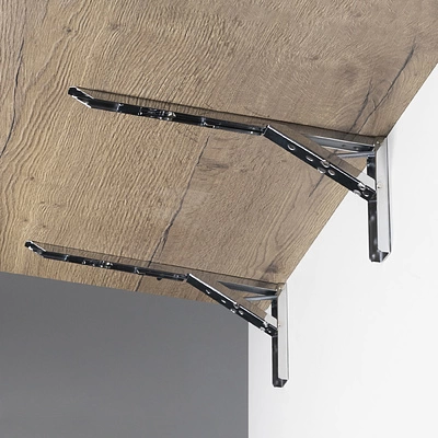 Полкодержатель складной Модель 2, 200*135*30 хром AKS - фото 3