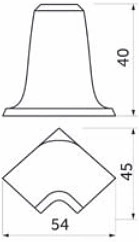 Уголок ПВХ внутрен. к плинтусу LK NWK тёмно-серый (201) EL-MECH-PLAST - фото 2