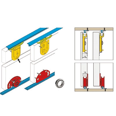 Ролик FAST для раздвижных дверей нижний AKS 50 кг - фото 4
