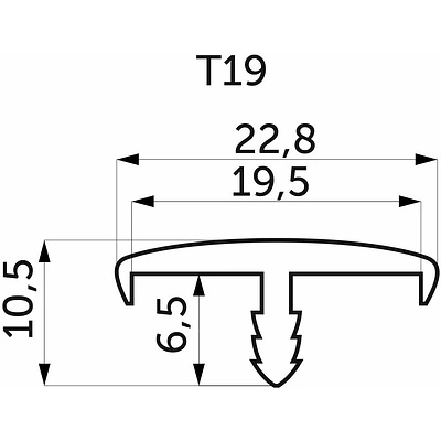 Профиль ПВХ Т-19 орех структурный (76) Thermoplast (35м) - фото 2