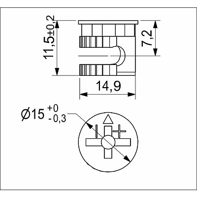 Эксцентрик 15x11,5 для плиты 16 мм (уп/100шт) AKS - фото 2
