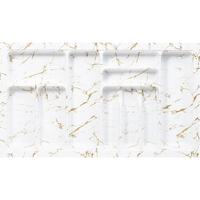 Лоток для столовых приборов 900 MARBLE 830*485, бело-золотой мрамор AKS - фото 1