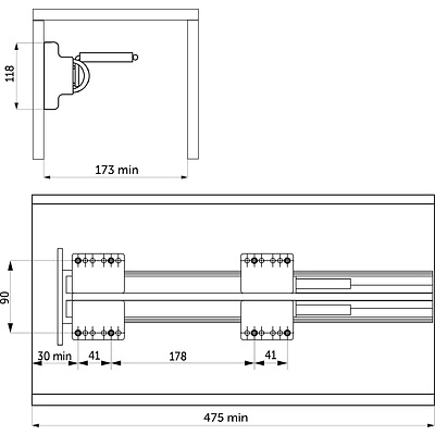 Выдвижная вешалка для галстуков BRUNO крепл.бок./левое 168*470*118, графит PRIME by AKS - фото 2