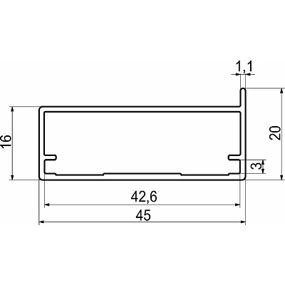 Профиль алюминиевый для рамочных фасадов Z-12(Z-11) серебро (L-6000) АЛЮТЕХ (0115 . А00-D6 ) - фото 2