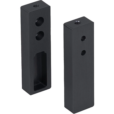 Держатель штанги гардеробной прямоуг. FAME/1 концевой, черный браш AKS - фото 1