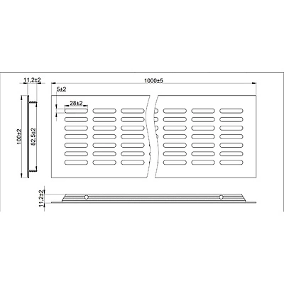 Решетка вентиляционная 1000х100мм серебро алюминий AKS - фото 2