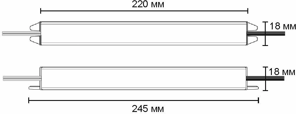 Блок питания Indoor 48W/12V, серия 2, тонкий, AKS - фото 2