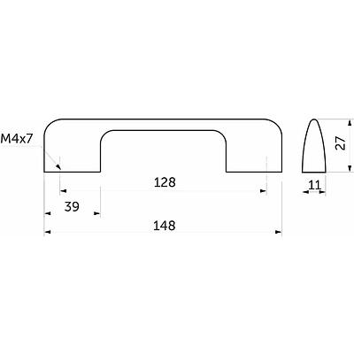 Ручка меб. скоба алюм. ORION 128/148 черный матовый, AKS - фото 2