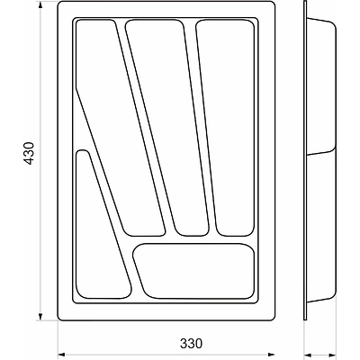 Лоток для столовых приборов 400 VERSO (330*430), металлик РП - фото 2