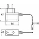 Блок питания Wall 2.4W/12V розеточный с миниконнектором, AKS - фото 2