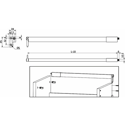 Релинг Slimbox AKS L-300 графит - фото 2