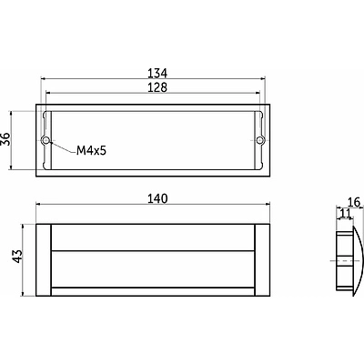 Ручка меб. врезная алюм. WPY 326 128 алюминий/хром AKS - фото 2