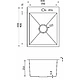 Мойка н/сталь, прямоугольная одночашевая, 400*500мм, сатин, врезная на/вровень столешнице, AKS (3,0мм) - фото 4