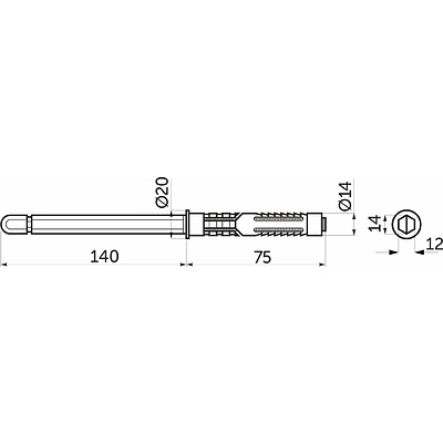 Полкодержатель мет. врезной 14*140 AKS - фото 2