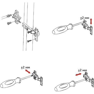 Петля мини накладная с пружиной 38мм h0 slide-on AKS (еврошурупы) - фото 4