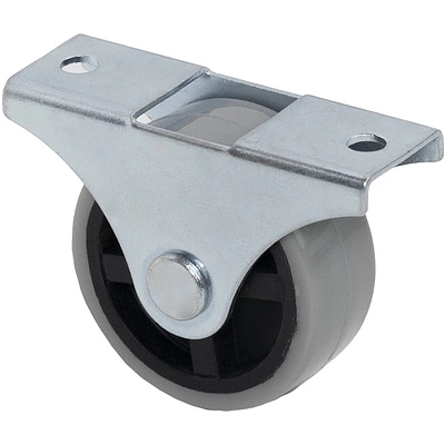 Ролик меб. c рез.ободом d40 h43 прямоходящий, серый РП - фото 1