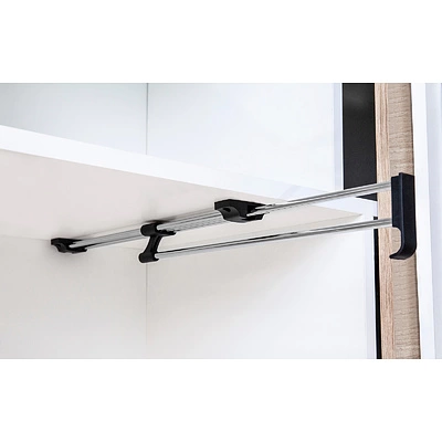 Выдвижная вешалка L-400 усиленная с ручкой, хром/черный GRIDLI - фото 3