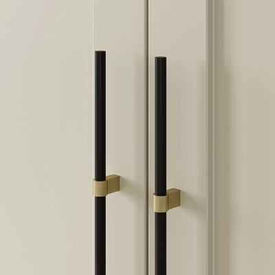 Ручка меб. скоба алюм. WHISPER 704/1000 черный матовый+брашированное золото, AKS - фото 6