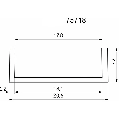 Профиль кромочный алюминиевый C-18 анода натуральная АЛЮТЕХ (3,0м) - фото 2