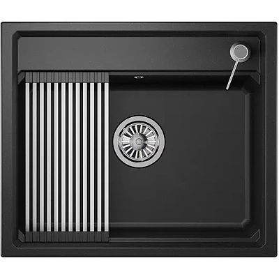 Мойка кварц, прямоугольная, KS-6003, 600*510мм, черный металлик, на столешницу, Granula - фото 3