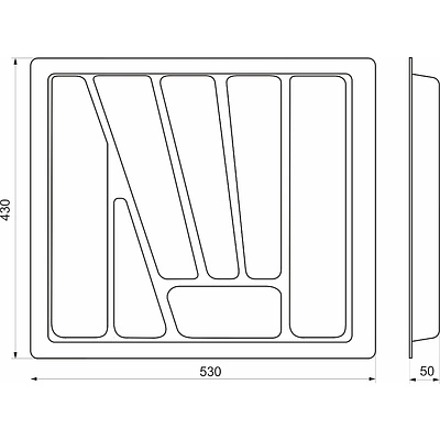 Лоток для столовых приборов 600 VERSO (530*430), металлик РП - фото 2