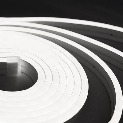 Гибкий неон - 9,6W/m, 12V, 6*12мм, 120 д/м, IP65, холодный белый (6000K) - 5м, AKS - фото 3