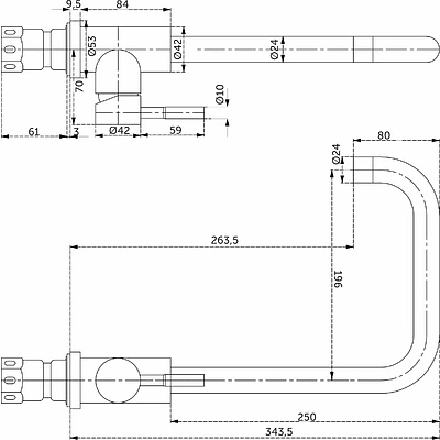 Смеситель для кухни однорычажный, HDF-2862, сатин, AKS - фото 2