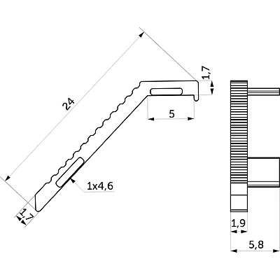 Комплект заглушек металлич. к ручке-профилю KASKAD-18 (левая+правая) матовое золото AKS - фото 2