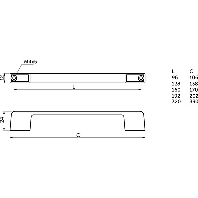 Ручка меб. скоба алюм. AK700 192 черный матовый, AKS - фото 2