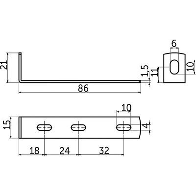 Уголок металлический (предохраняет от опрокидывания мебели) 86*21*15 (1,5) (уп/1тыс.шт), РП - фото 2