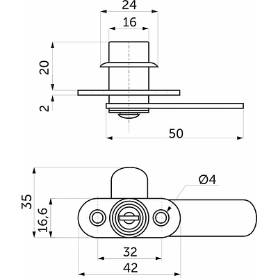 Замок для распашной двери механический 201 AKS - фото 2