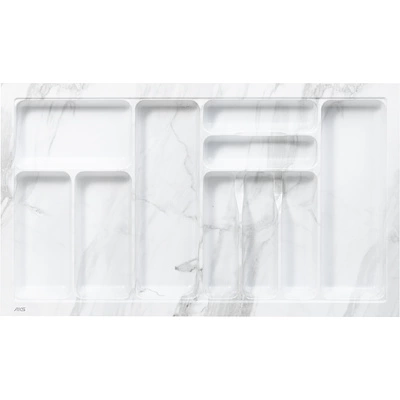 Лоток для столовых приборов 900 MARBLE 830*485, бело-серый мрамор AKS - фото 1