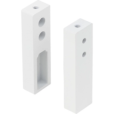 Держатель штанги гардеробной прямоуг. FAME/1 концевой, белый AKS - фото 1