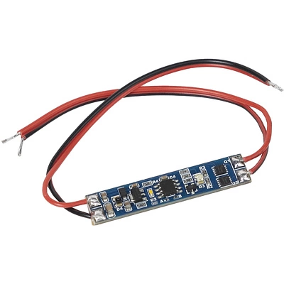 Выключатель встраиваемый в профиль, на взмах, с диммированием, с проводами, 12/24V, 96W/192W, AKS - фото 1