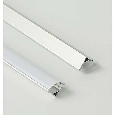 Профиль алюминиевый угловой ORION-1616C с экраном, круглый экран, цвет алюмин, 2м, AKS (в комплекте 4 заглушки и 4 крепления) - фото 5