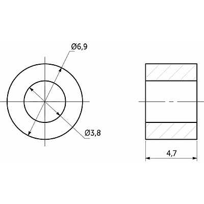 Втулка под ручку для стеклянной двери d7*4,5 пластик бесцветная (уп/2тыс.шт) РП - фото 2