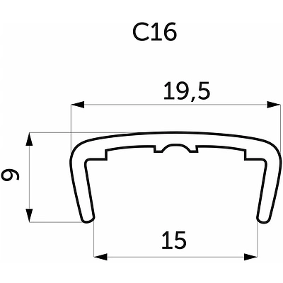 Профиль кромочный ПВХ C-16 дуб светлый (10) структурный EL-MECH-PLAST (2,6м) - фото 2