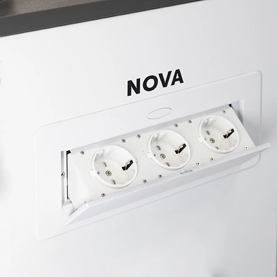 Выдвижной удлинитель Nova, 3 розетки, белый, AKS - фото 4